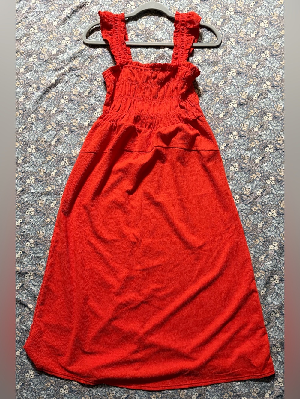 Old Navy Red Smocked-Strap Midi Dress